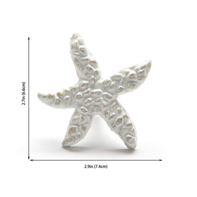 ZILucky Sea Horse Starfish Seashell and Crab Drawer Pulls Handles for Dresser Cupboard Wardrobe Cabinet Kitchen Beach Ocean Theme Knobs Pack of 4 (White) - Image 5